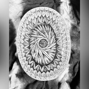 VTG Dish American Brilliant Cut Glass 4.5”x3.25” Pinwheel Star Of David Relish